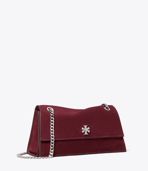 tory burch حقيبة كتف كيرا من جلد الغزال مع قفل دوار