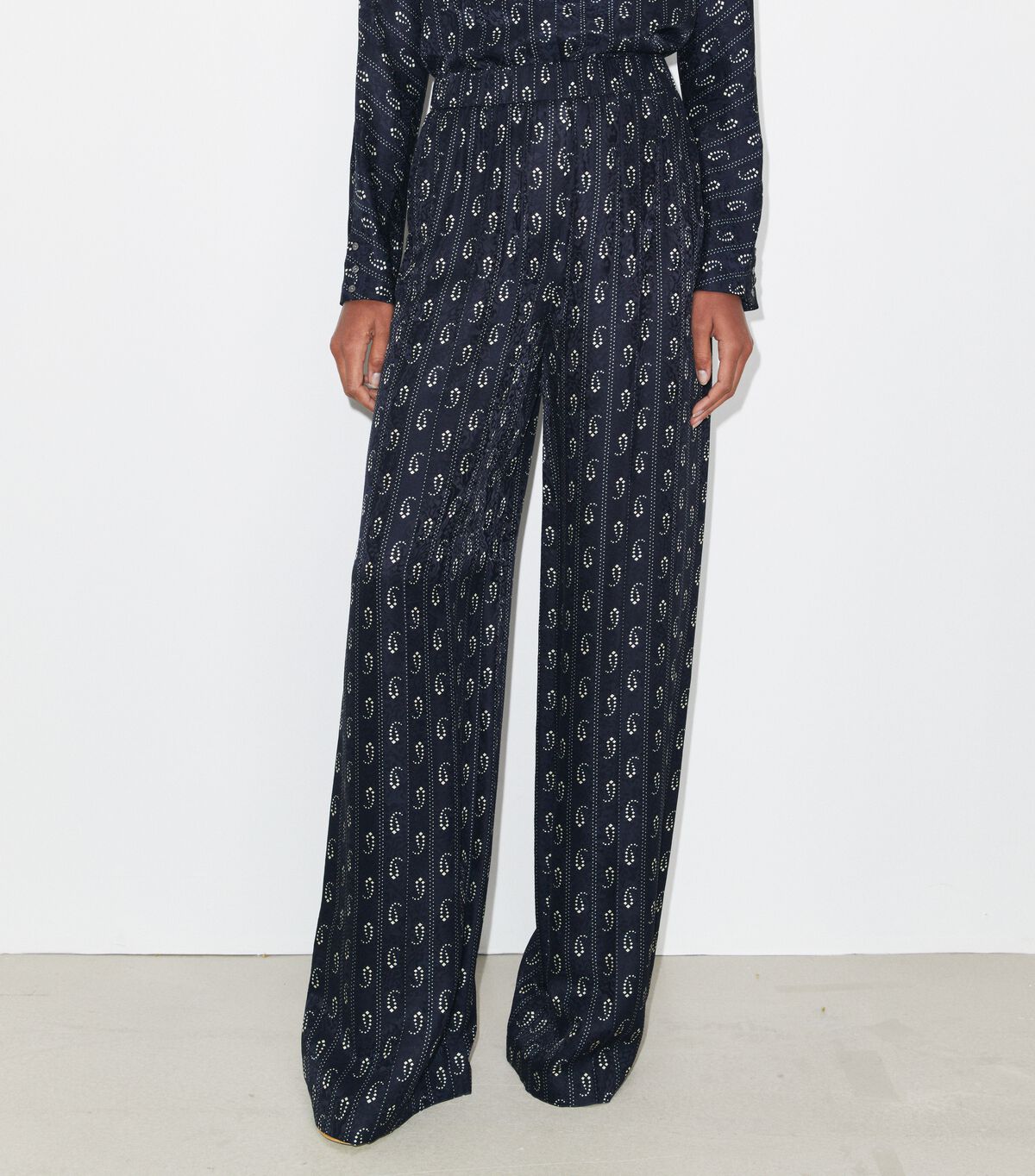 tory burch relaxed fit jacquard pants