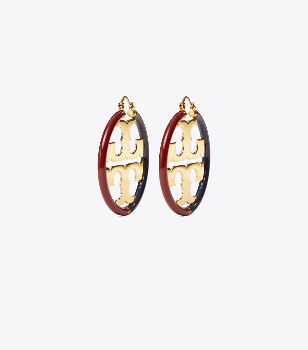 tory burch miller enamel hoop earring