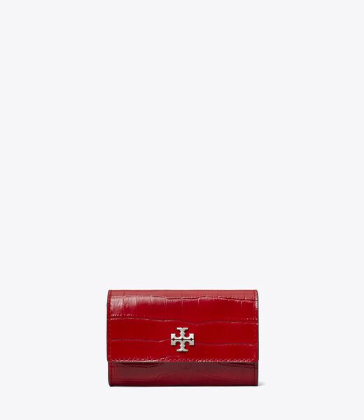 tory burch kira croc embossed flap card case
