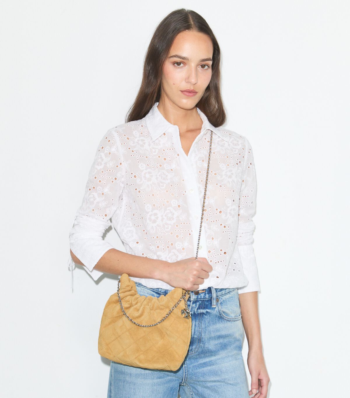 tory burch mini fleming soft suede hobo bag