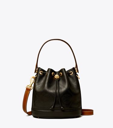 T Monogram Perforated Bucket Bag