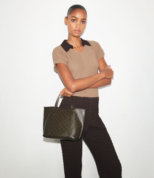 tory burch small perry coated canvas tote