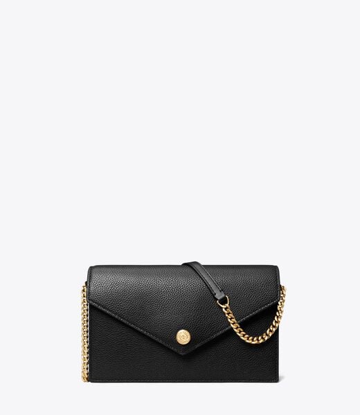 tory burch pebble envelope chain wallet