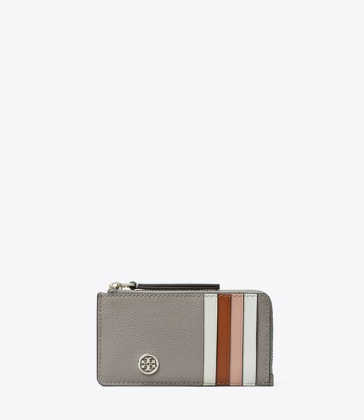 tory burch robinson pebbled top zip card case