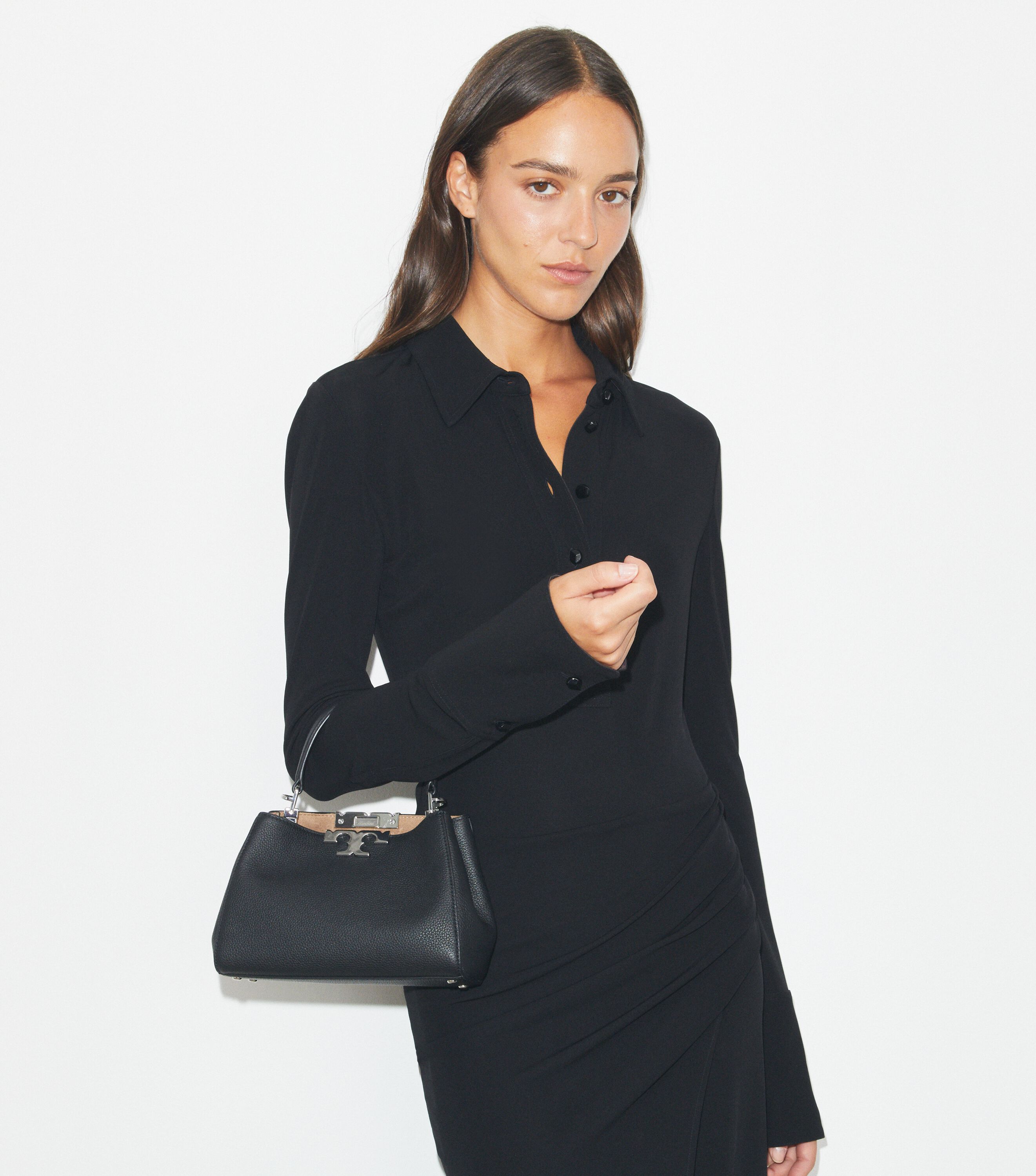 Mini Eleanor Soft Satchel, Black | Tory Burch UAE