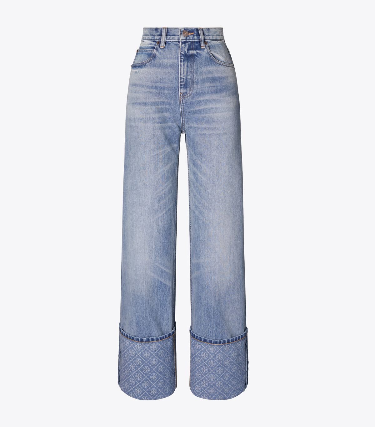 Contrast Cuff Straight Leg Jean tory burch contrast cuff straight leg jean