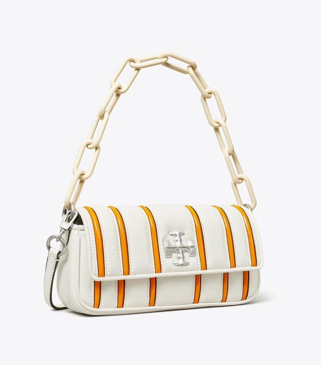 Small Kira Bombé Stripe Flap Shoulder Bag