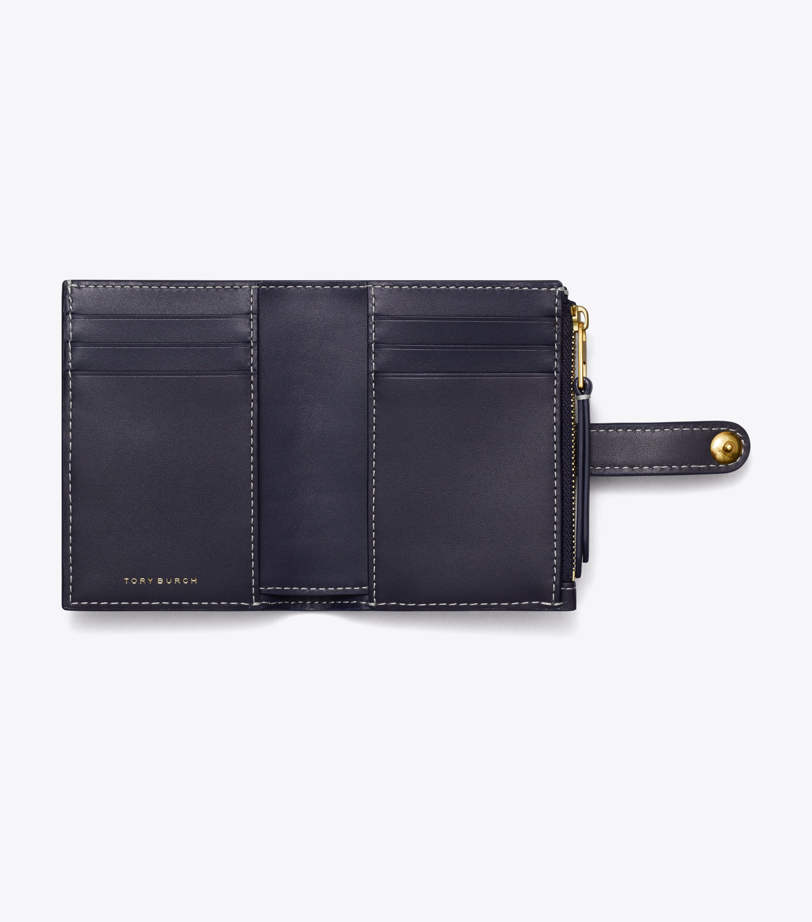 T Monogram Bi-Fold Wallet, Tory Navy | Tory Burch UAE
