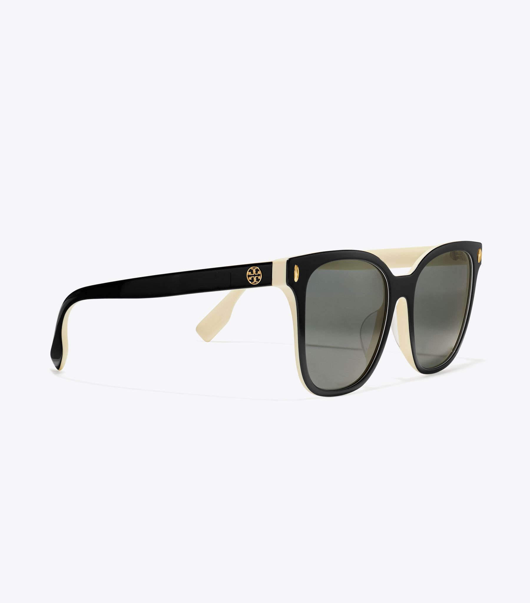Miller Square Sunglasses, Black/Ivory/Dark Grey Solid Tory Burch UAE