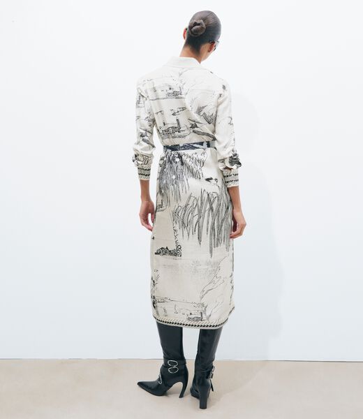 tory burch printed silk shirtdress