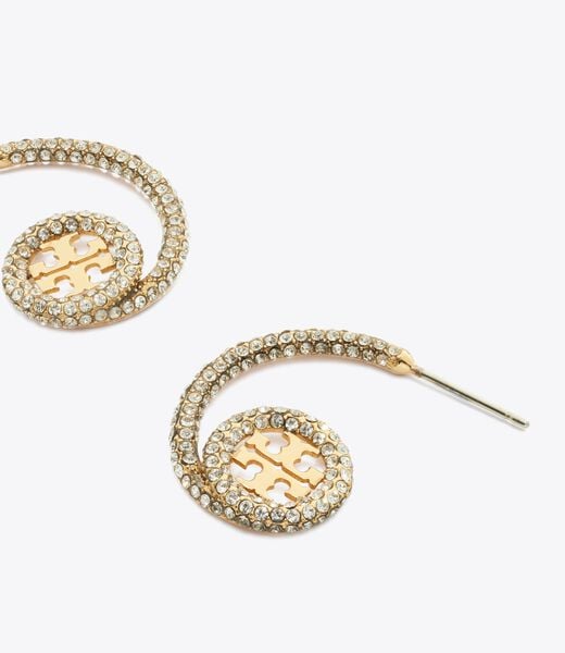tory burch icon pave loop earrings