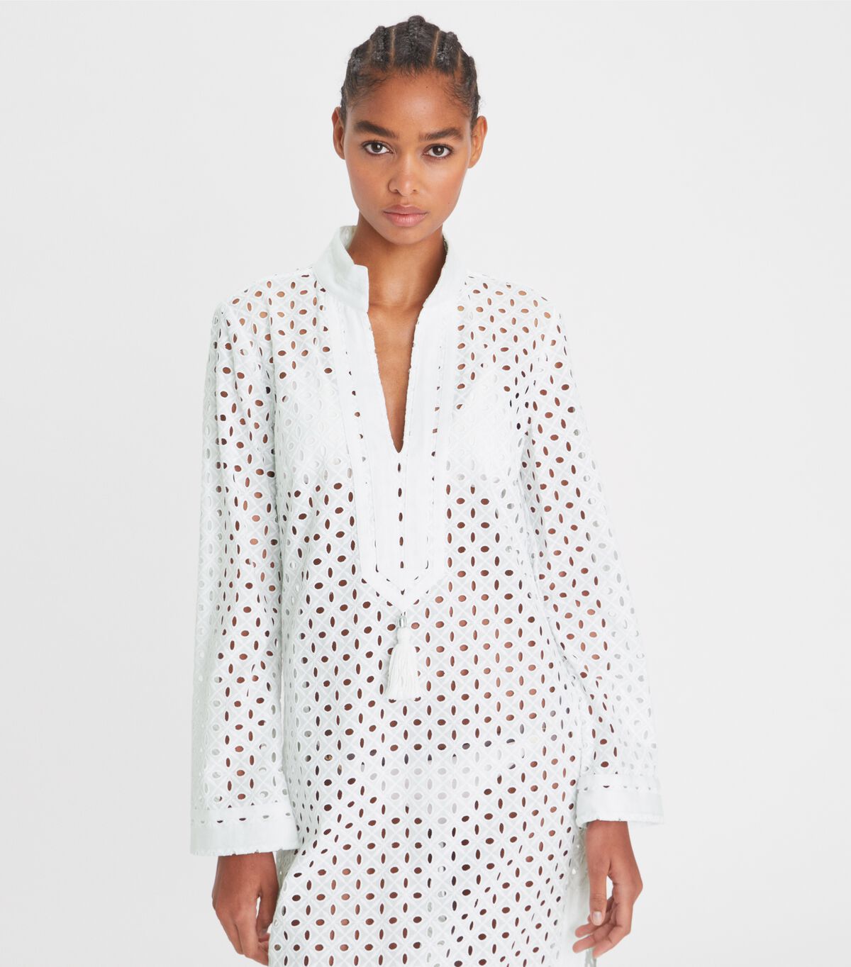 tory burch eyelet mid length tory tunic