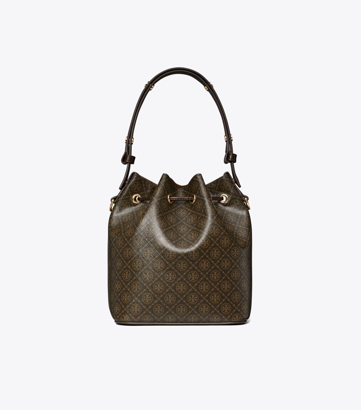 tory burch t monogram coated canvas bucket bag