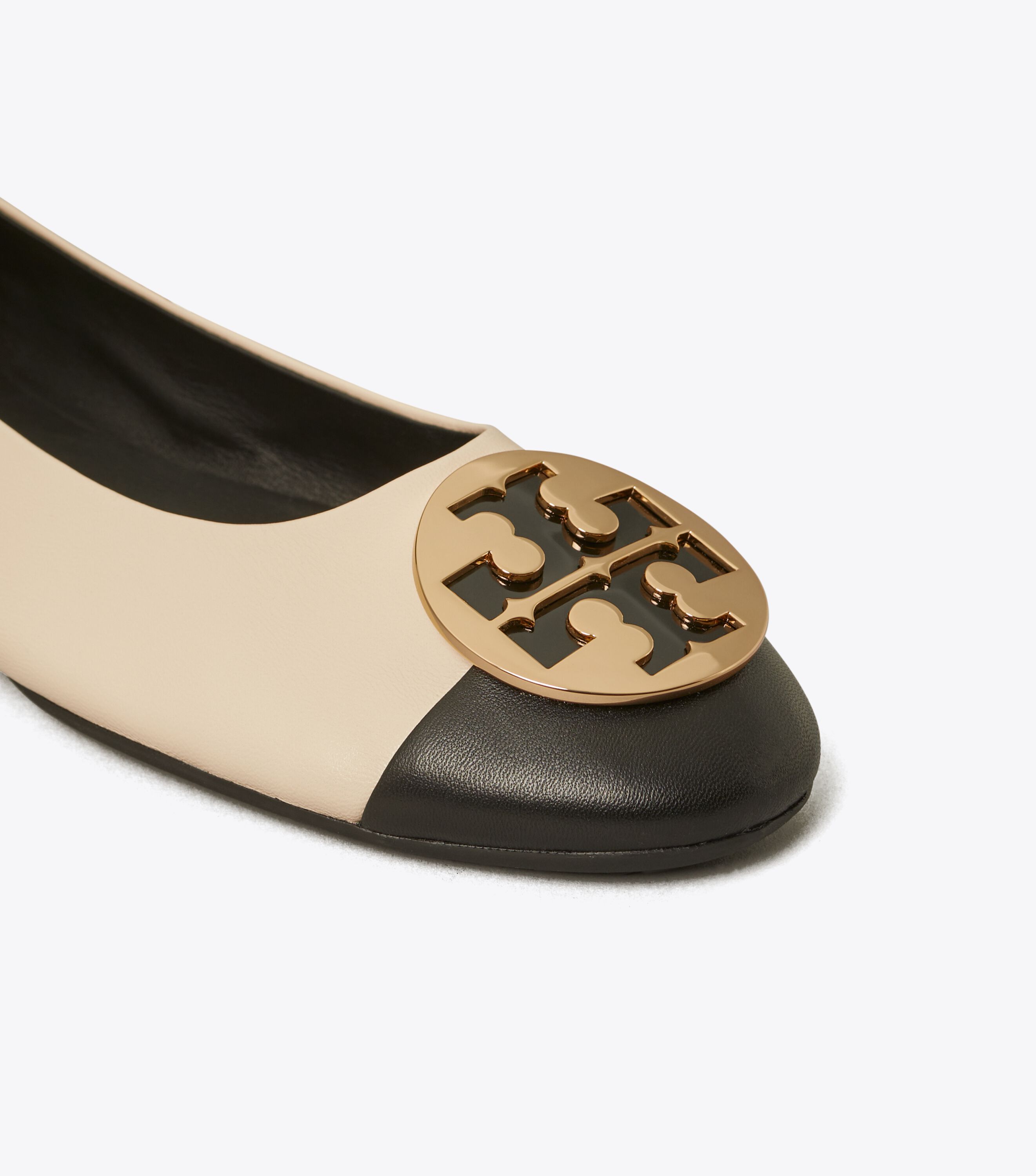 Claire Cap-Toe Ballet, Black / New Cream | Tory Burch UAE