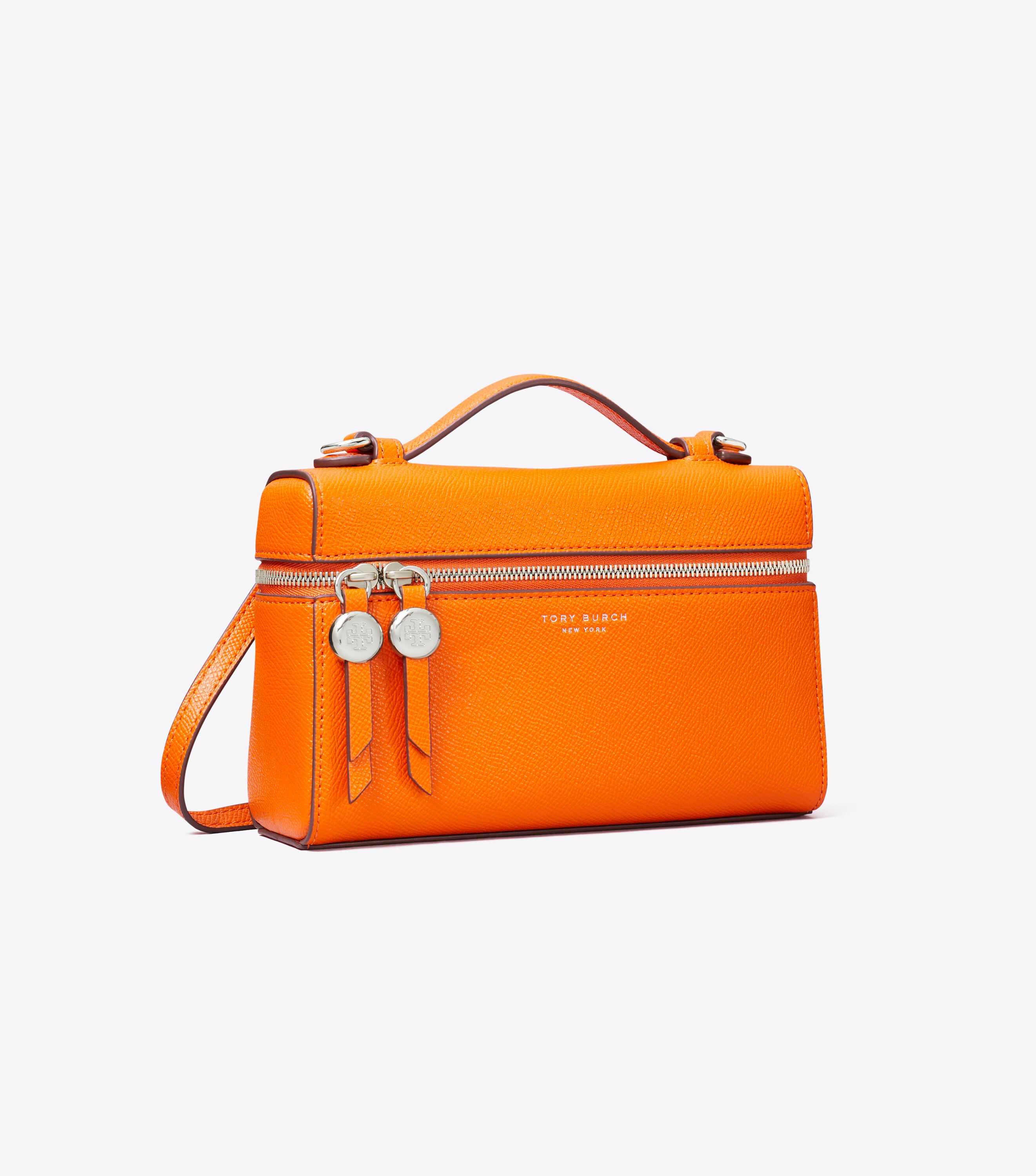 Tory Burch オレンジ レザー リュック タッセル Slim Romy Top Handle, Orange | Tory Burch UAE