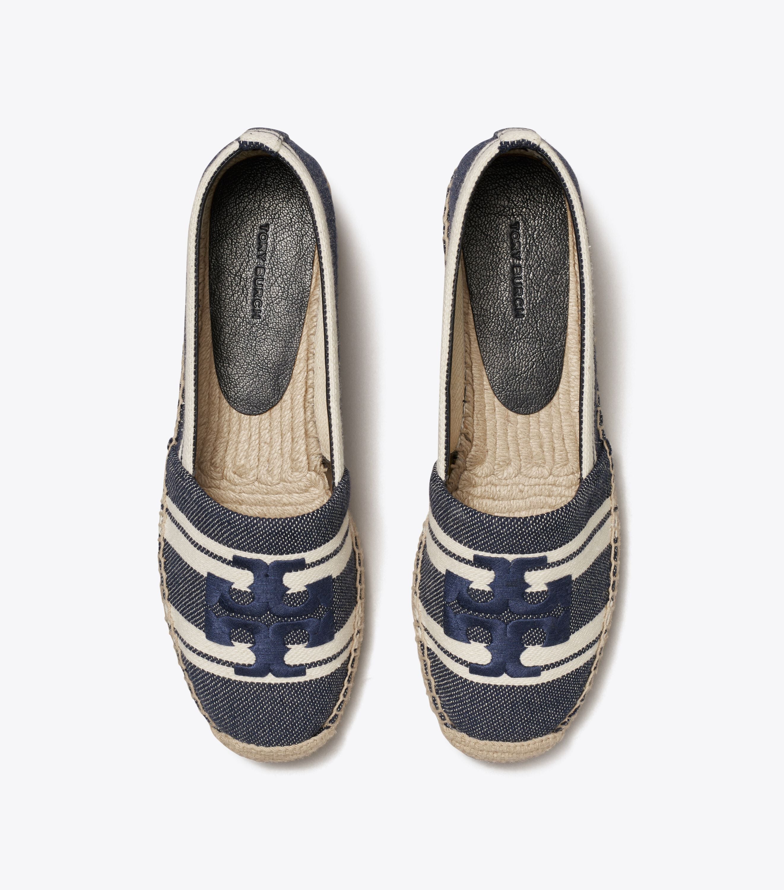Double T Jacquard Espadrille, Blue Chiaro / Ash White | Tory Burch UAE