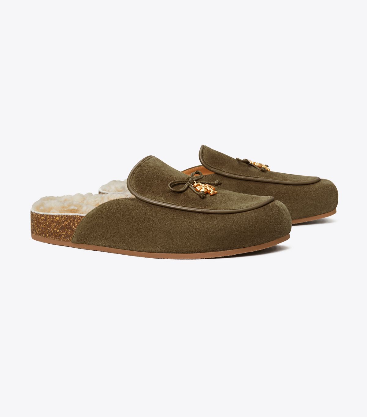 Tory Charm Shearling Mule