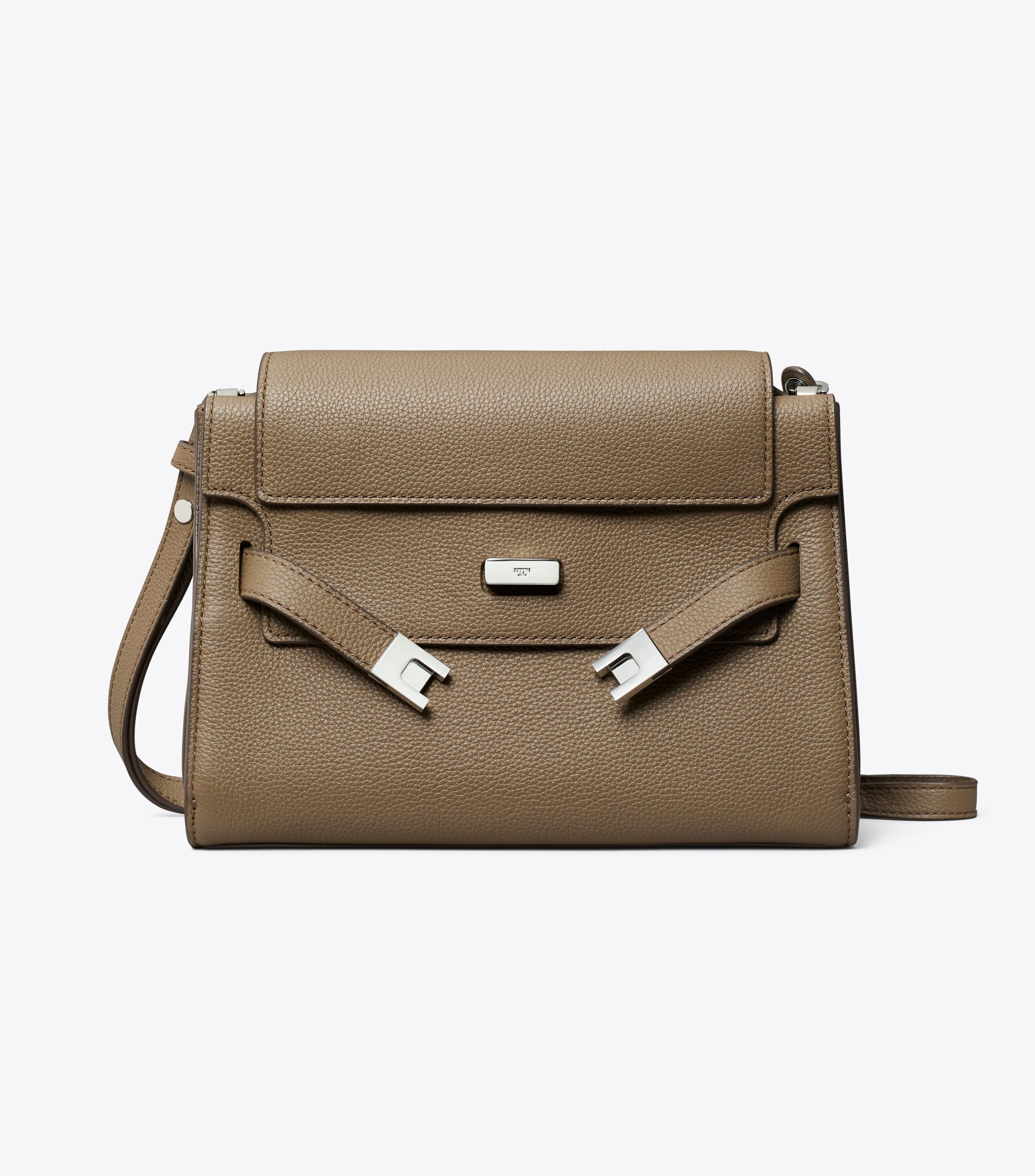 Lee Radziwill Pebbled Shoulder Bag, Wild Mushroom | Tory Burch UAE