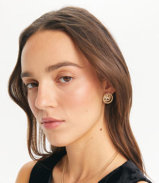tory burch miller pave hoop earring