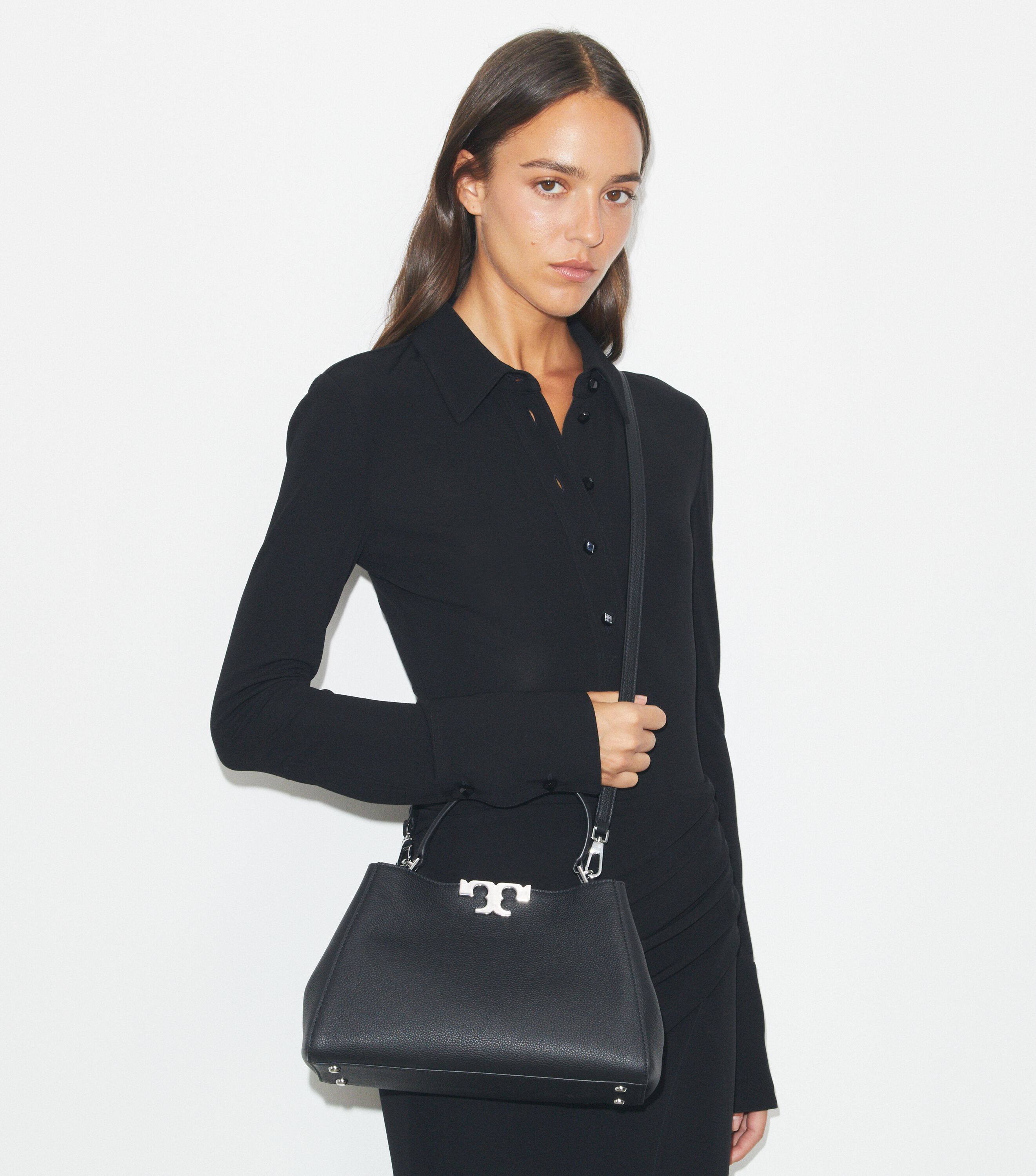 TORY BURCH エレノア Soft Satchel Black Medium Eleanor Soft Satchel, Black | Tory Burch UAE