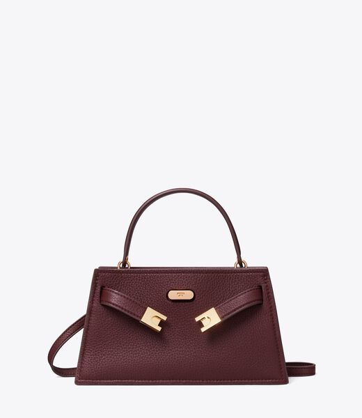 tory burch mini lee radziwill pebbled top handle bag