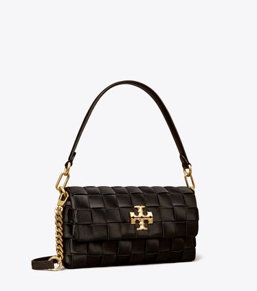 Small Kira Woven Flap Shoulder Bag