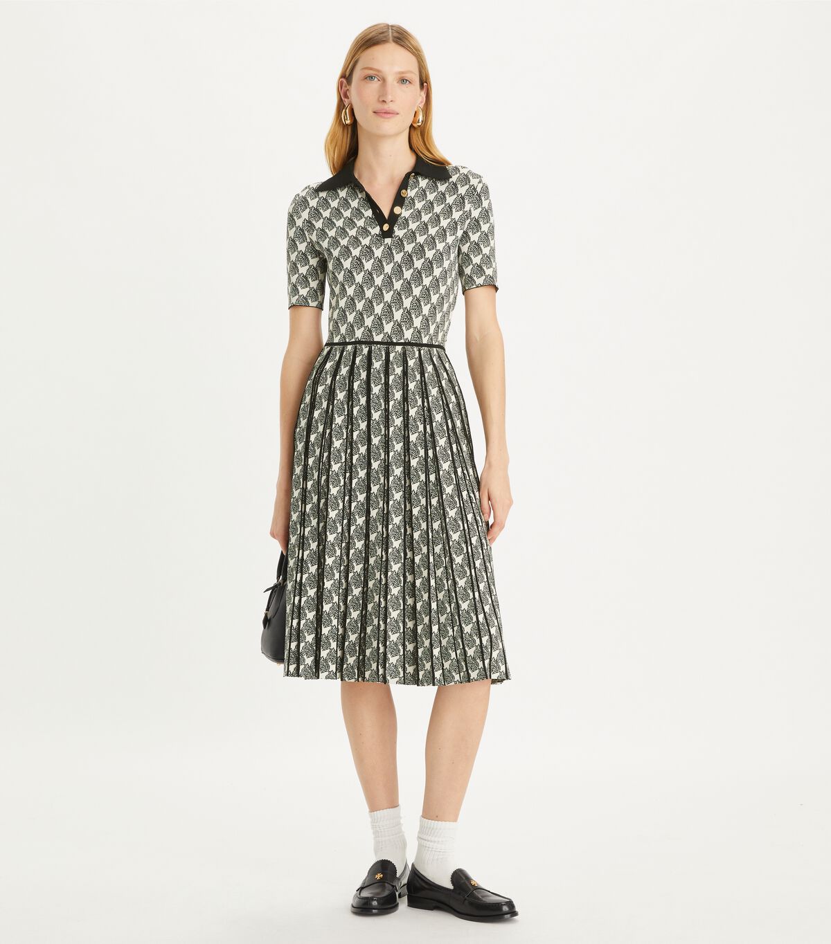 tory burch jacquard polo dress