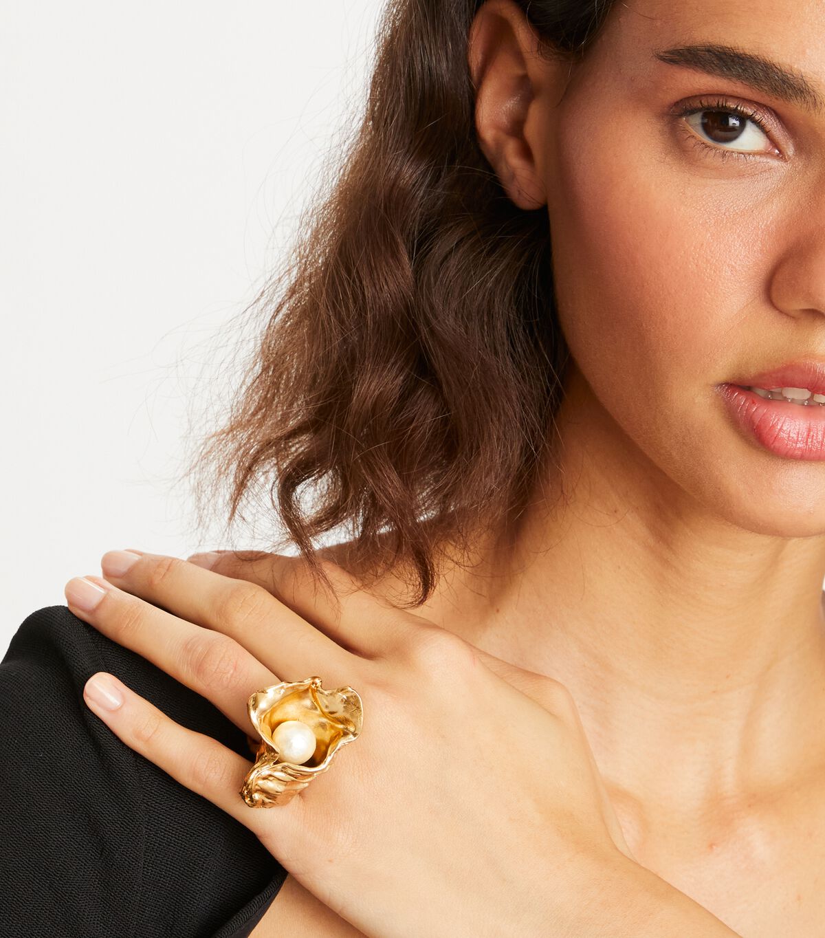 tory burch brutalist oyster ring