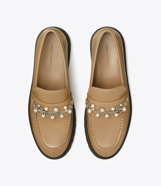 tory burch embellished classic lug loafer