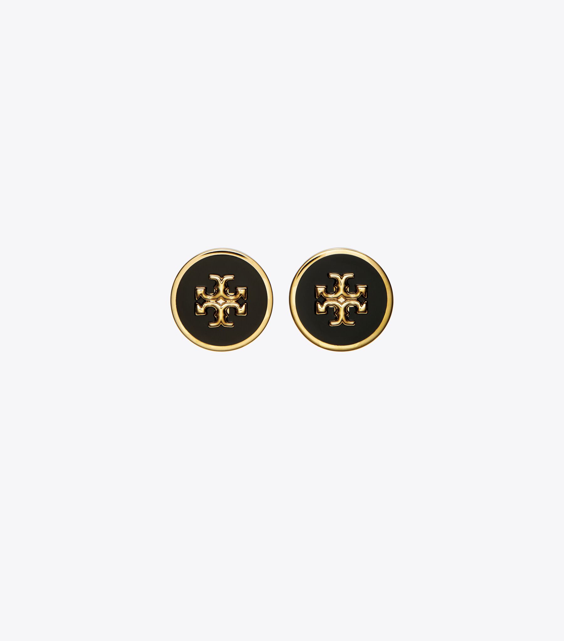 Tory Burch Navy and Gold Round Logo Button Earrings Tory Burch navy and gold button earrings New | Mercari main image 2