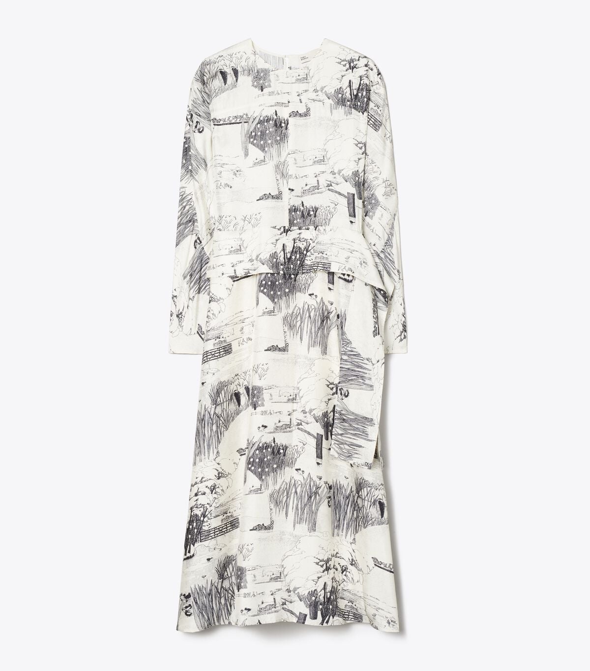 Printed Silk Tie-Waist Dress tory burch printed silk tie waist dress