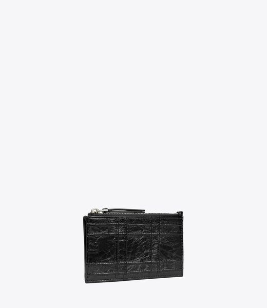 tory burch fleming soft metallic square quilt zip card case