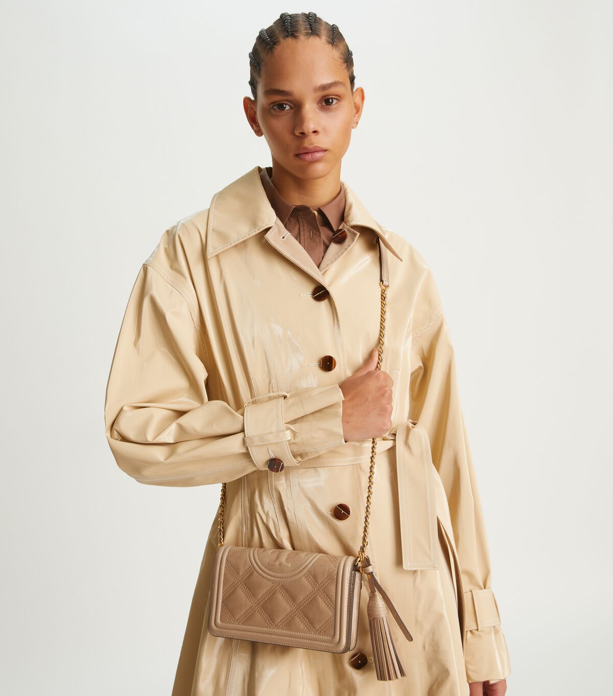 Fleming Soft Glazed Wallet Crossbody Tory Burch Navigation Tory Burch