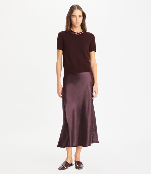 tory burch wool and sequin short sleeved sweater