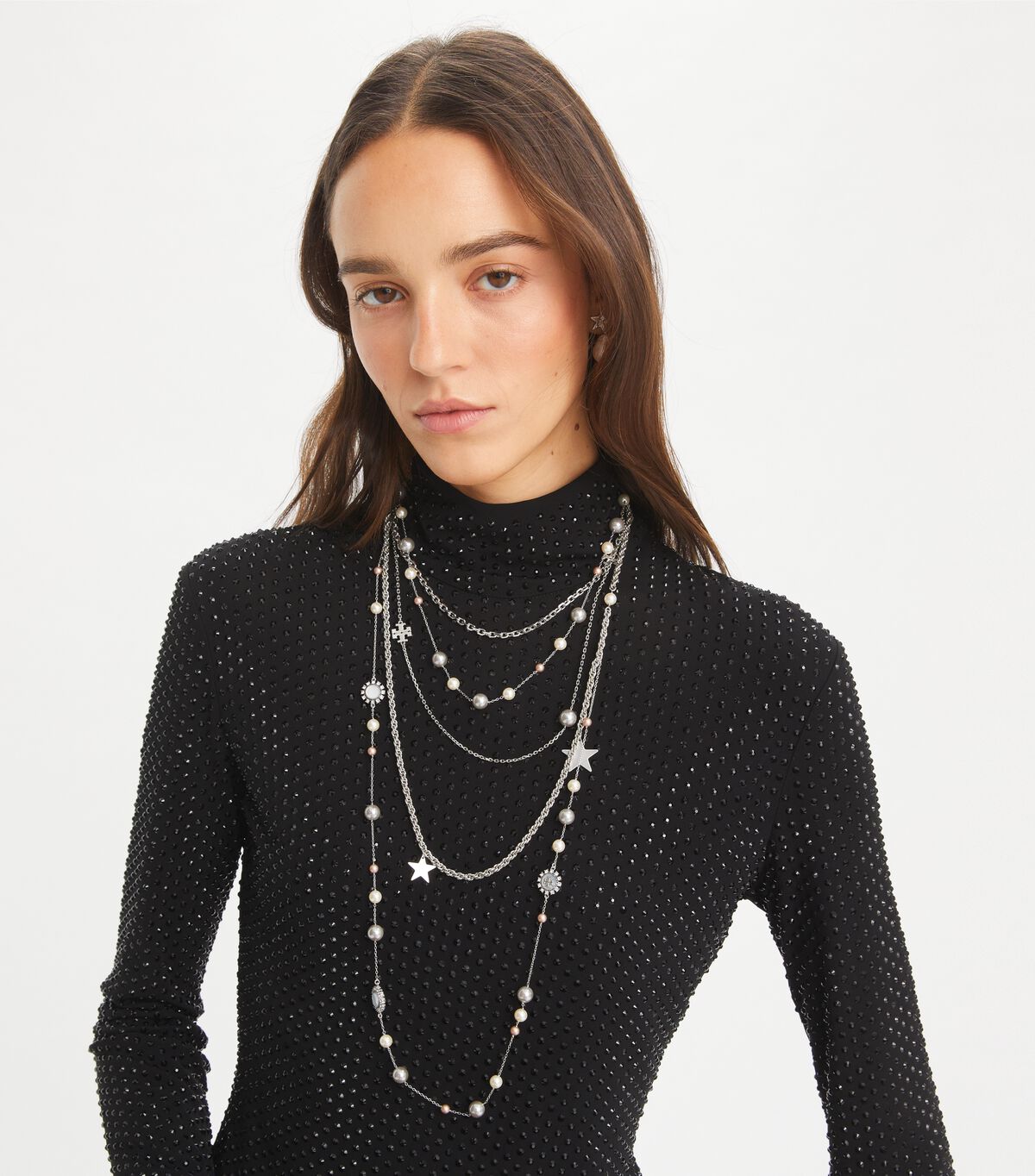 tory burch crystal and pearl necklace