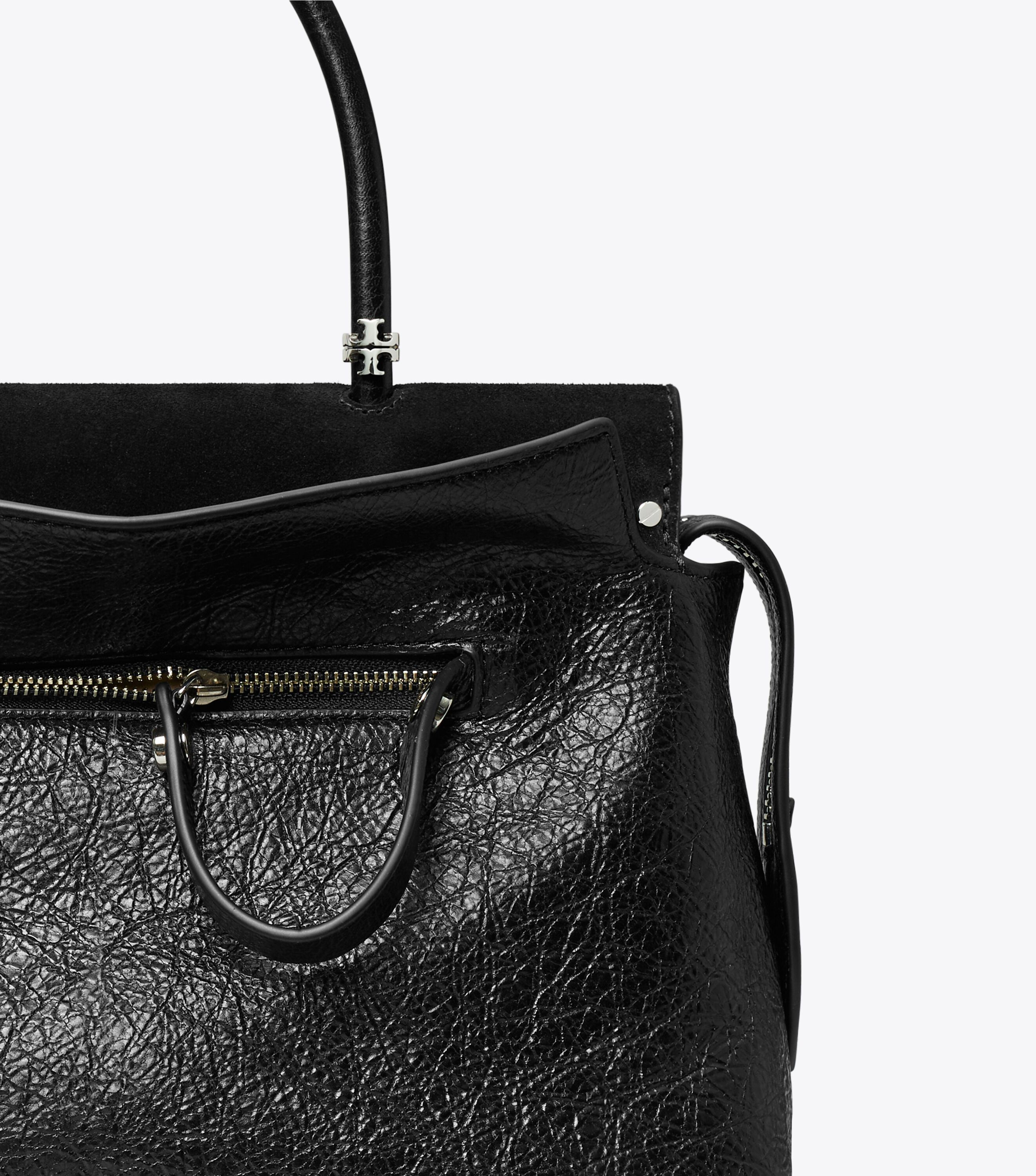 Mercer Distressed Satchel, Black | Tory Burch UAE Mercer Distressed Satchel, Black | Tory Burch UAE