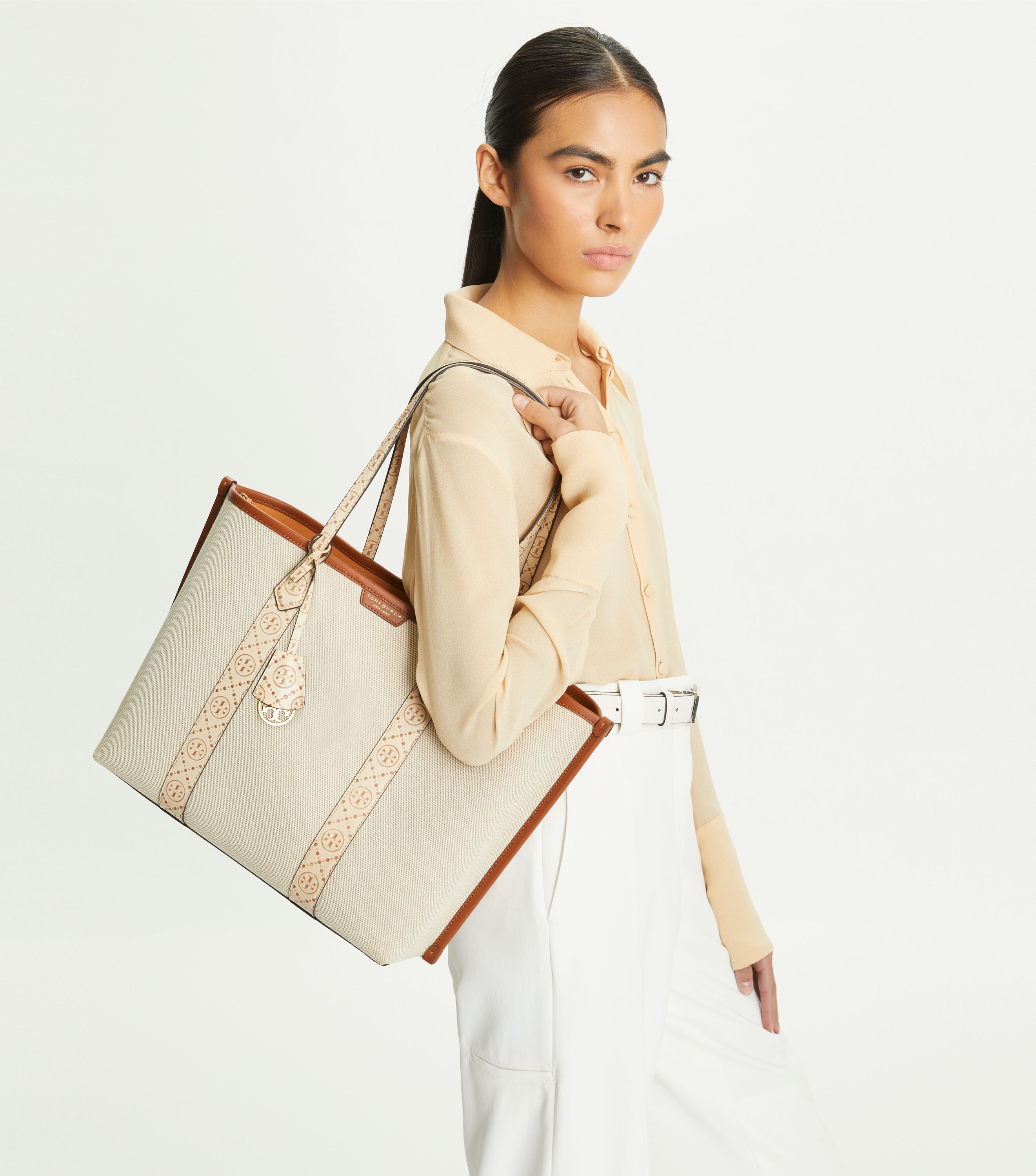 Tory Burch Perry Canvas Triple Compartment Tote Tory Burch UAE