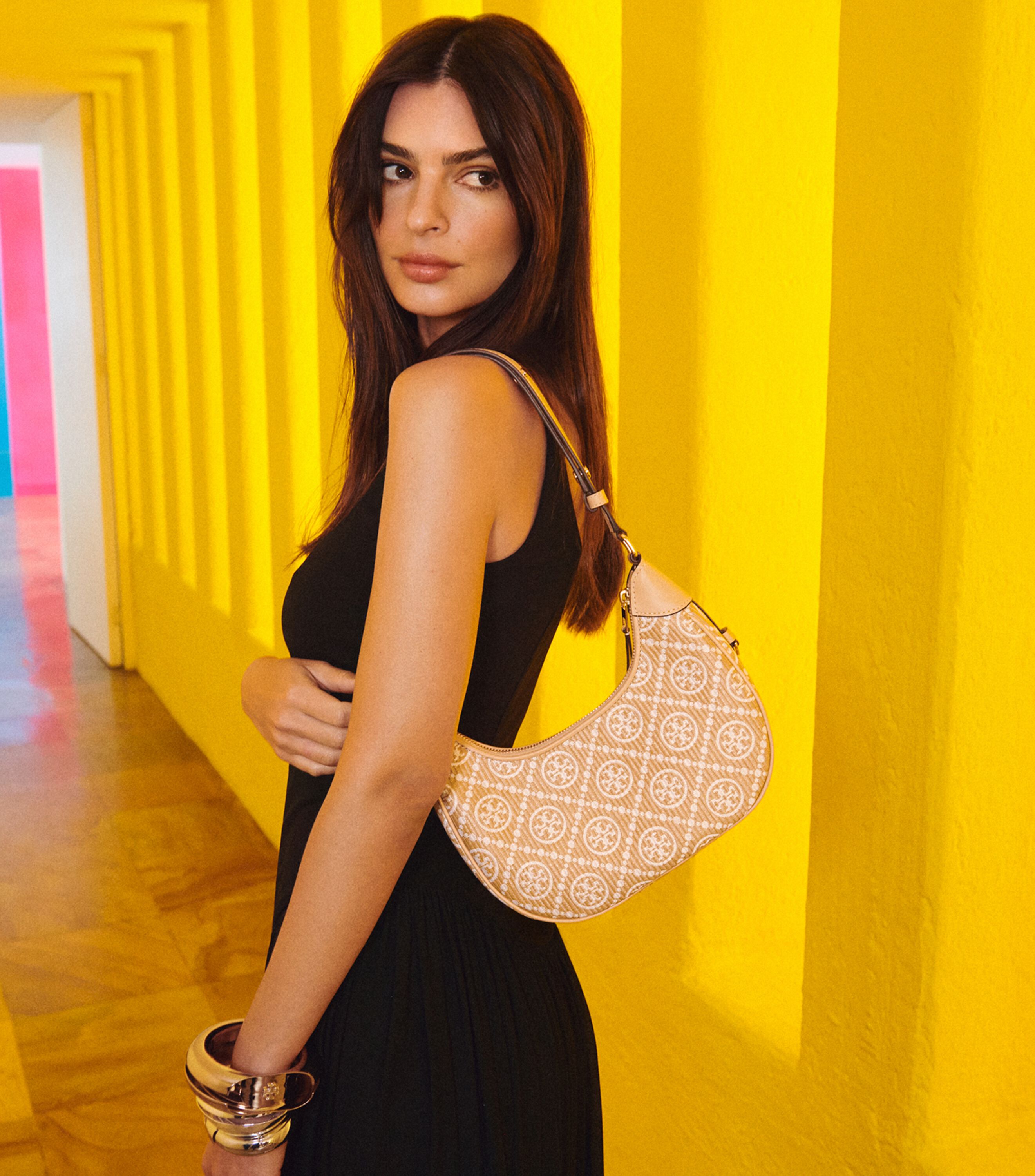 Tory burch raffia bag top