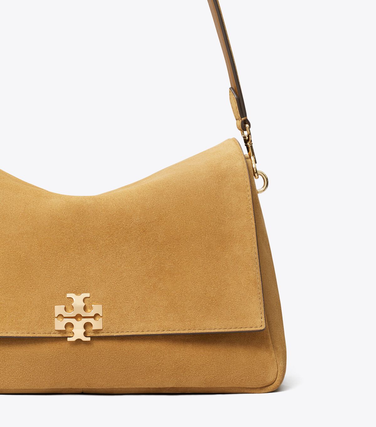 tory burch حقيبة كتف تشارلي من جلد الغزال