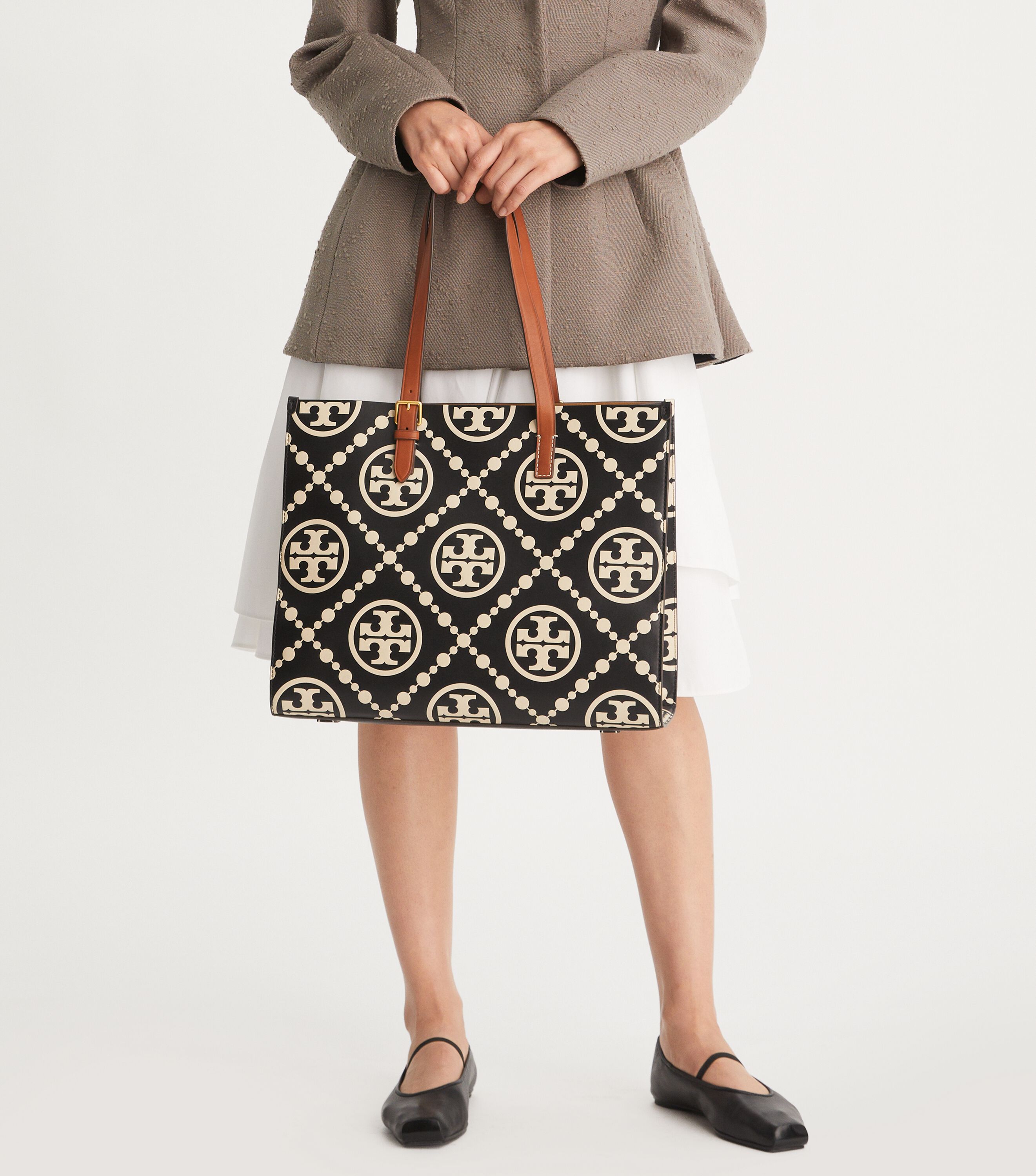 Tory Burch T Monogram Contrast Embossed Tote Tory Burch UAE