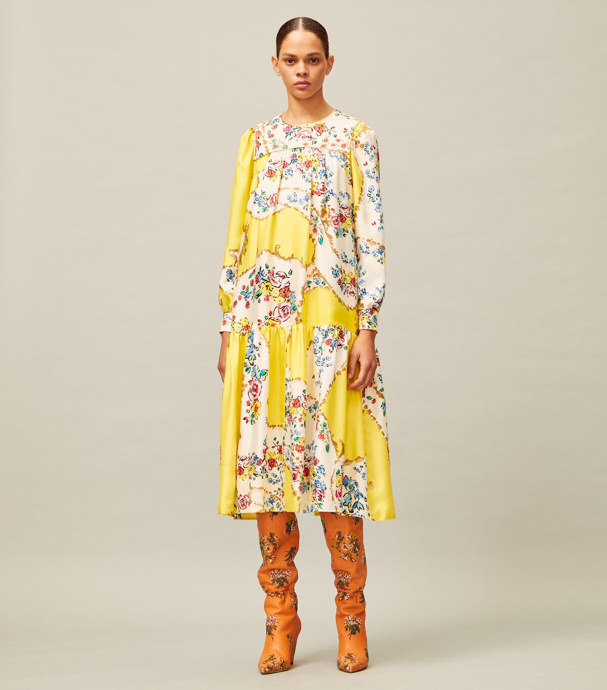 Quilted Yoke Dress Tory Burch UAE