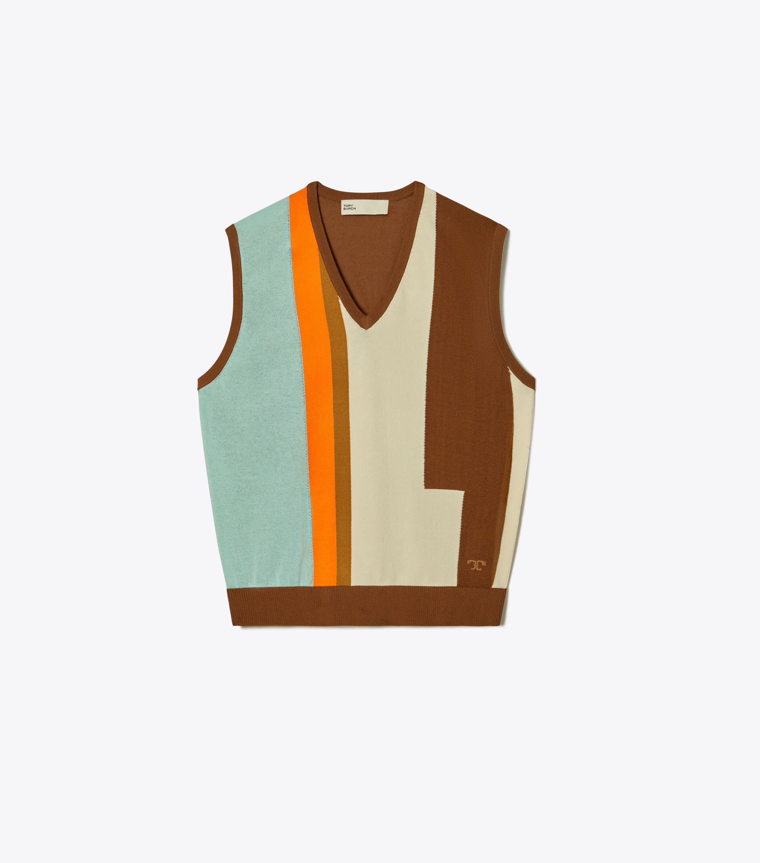 Tory Burch Colorblock Sweater Vest Tory Burch UAE