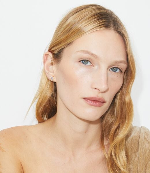 tory burch pav  pierced hoop earrings