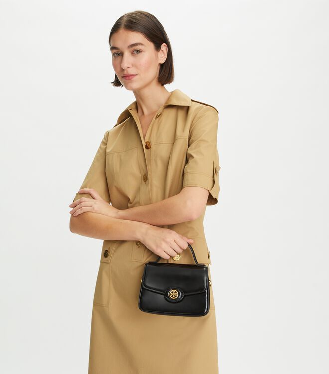 Small Robinson Spazzolato Top-Handle Bag | Handbags | Tory Burch