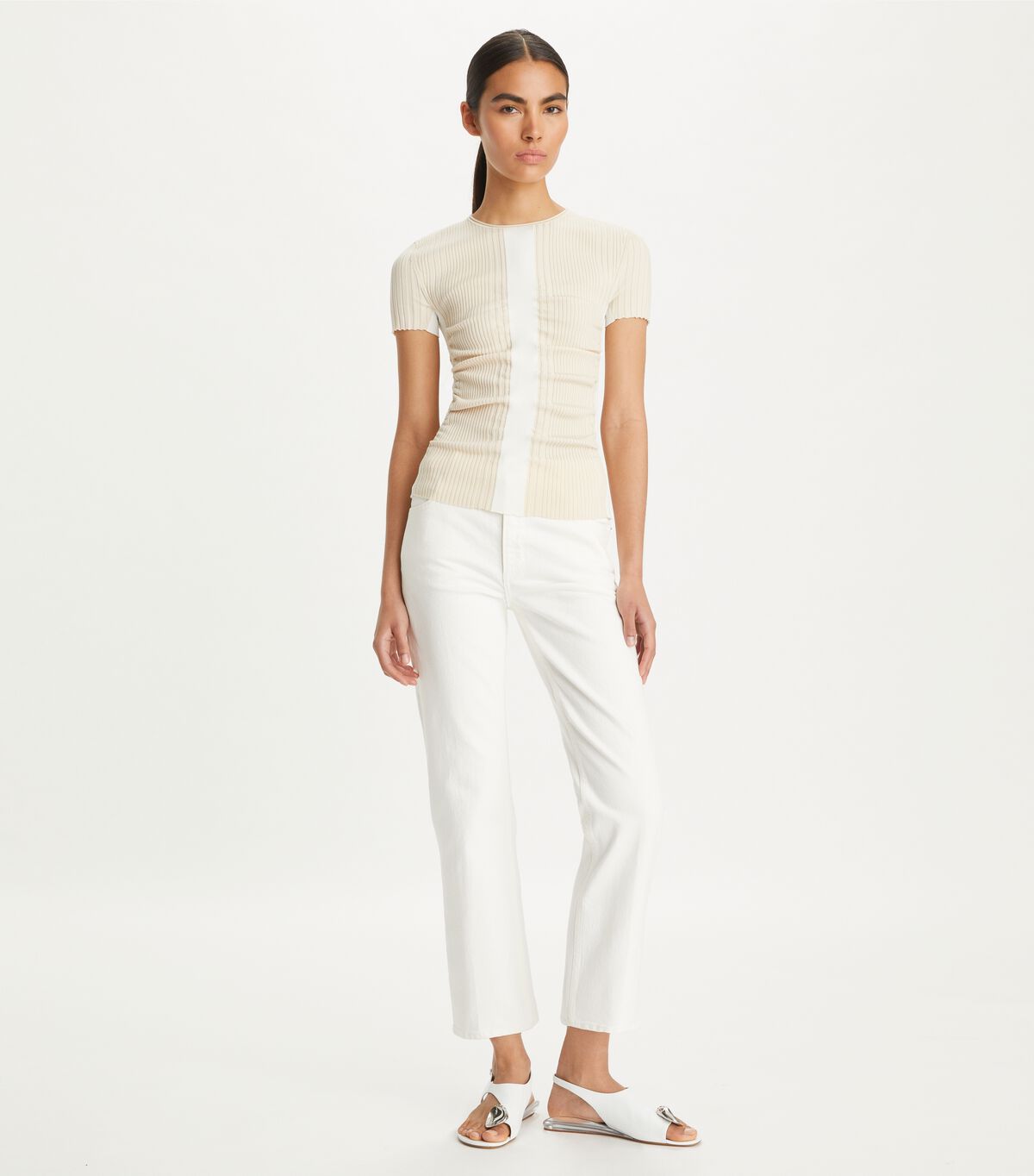 tory burch kick flare denim jean