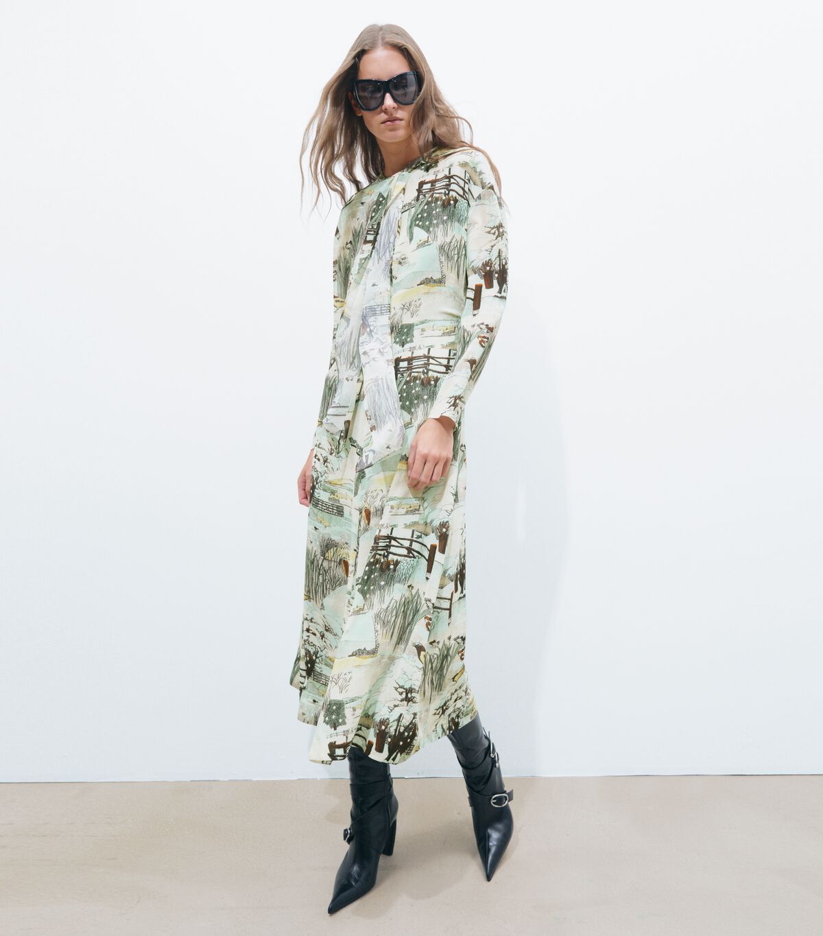 Printed Viscose Bow Dress tory burch printed viscose bow dress
