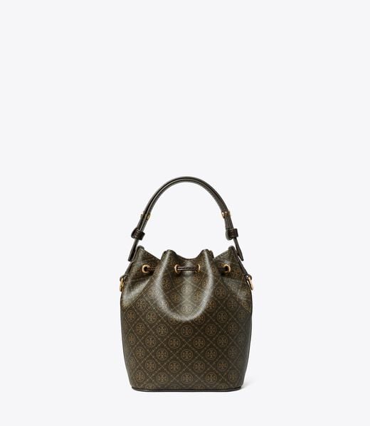 tory burch t monogram coated canvas mini bucket bag