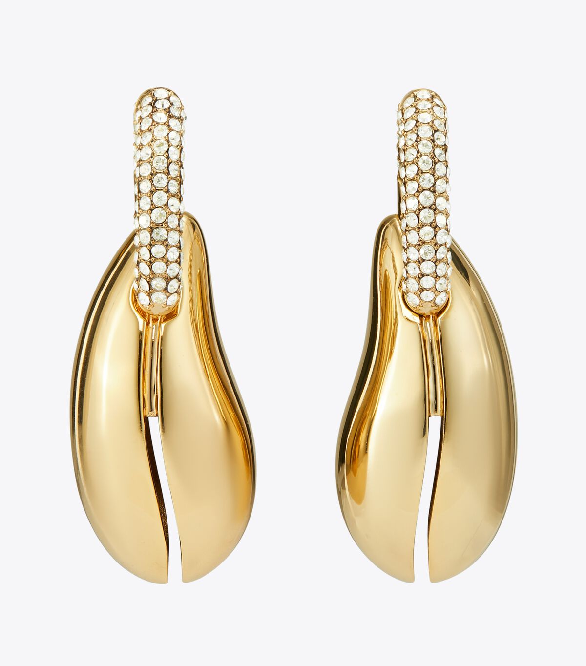 Pierced Pavé Hoop Earrings tory burch pierced pav hoop earrings