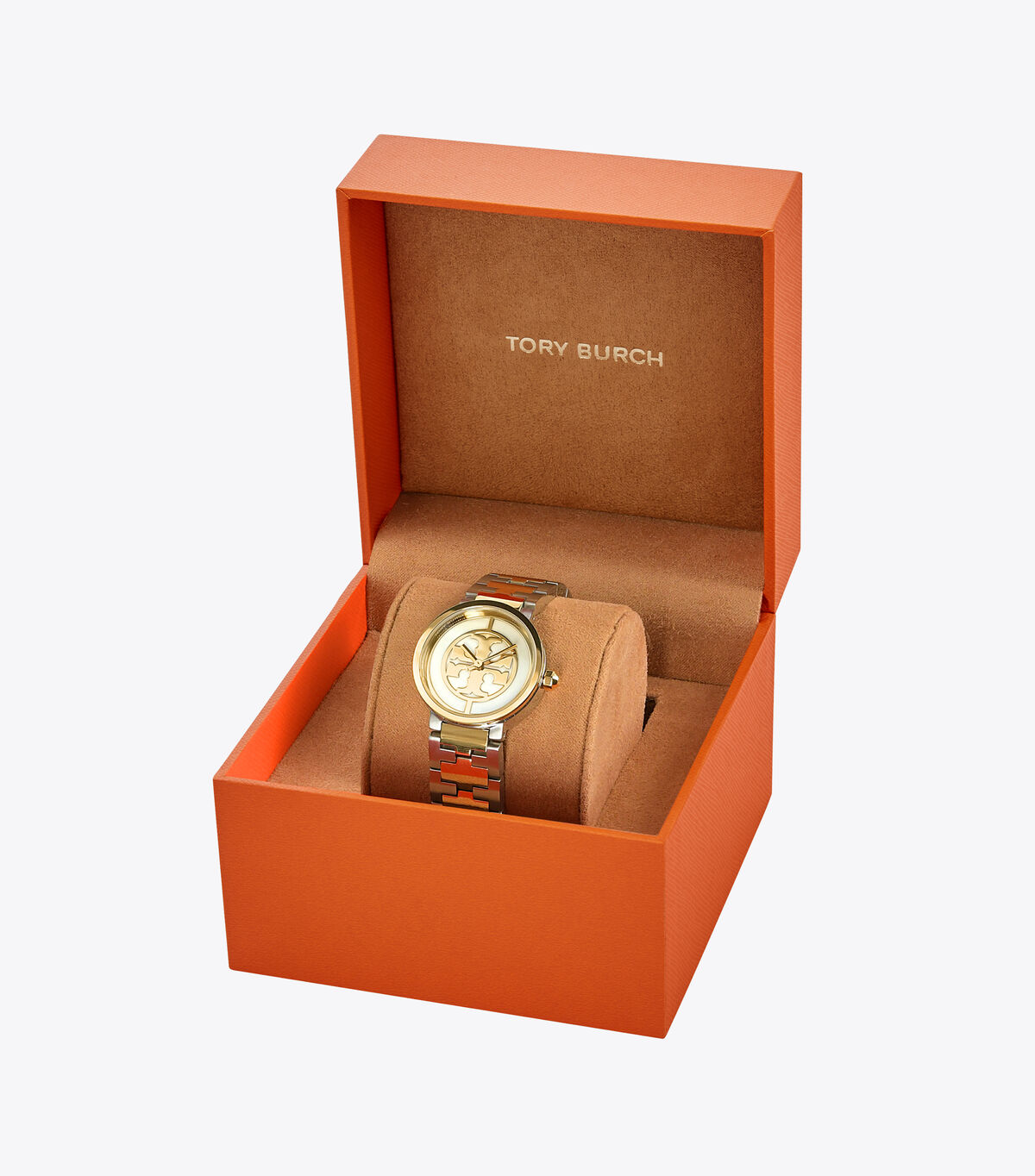 tory burch reva watch two tone gold stainless steel ivory 28 mm